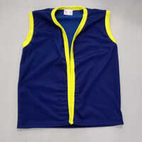 Sports Jacket - Polyester Fabric, Sleeveless Design, Blue Color | Unisex Summer Activewear with Customized Logo