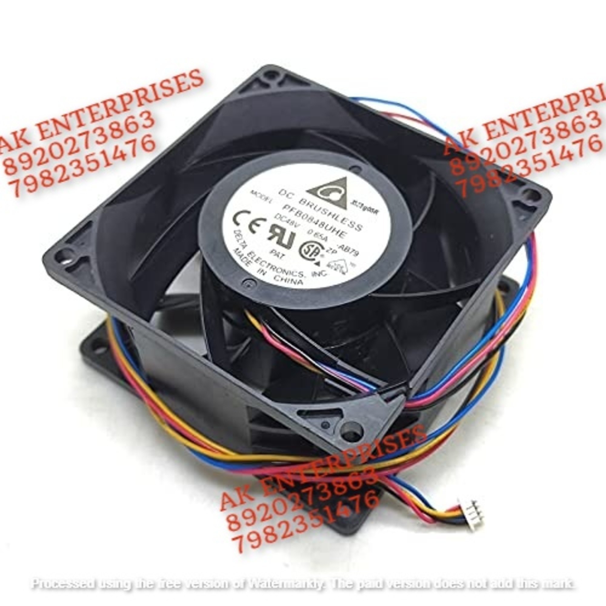 Delta PFB0848UHE Axial Fan 48V-0.65A DC Brushless Air Cooling Fan 7500 RPM 80 * 80 * 38mm 2-Wire