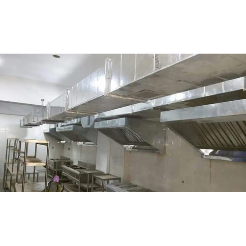 Kitchen Exhaust Ducting - GI Material, Customized Size, Silver Color | Wall-Mounted, Efficient Ventilation for Restaurants