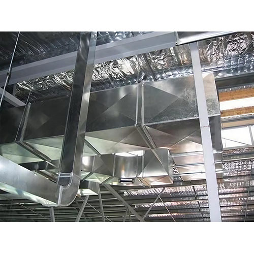 GI Air Ducting - Galvanized Iron Material, Customized Sizes , Silver Color, Wall-Mount Installation for Factories and Warehouses