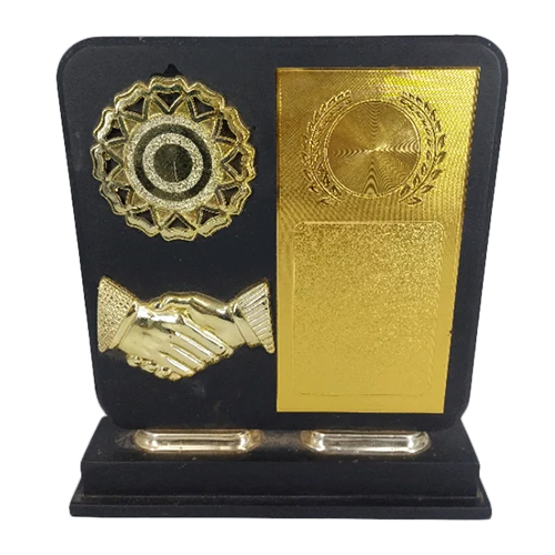 Black-Golden Momento Trophy - Material: Plastic