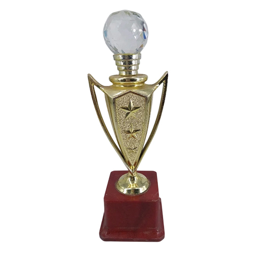 Star Cricket Trophy - Material: Crystal