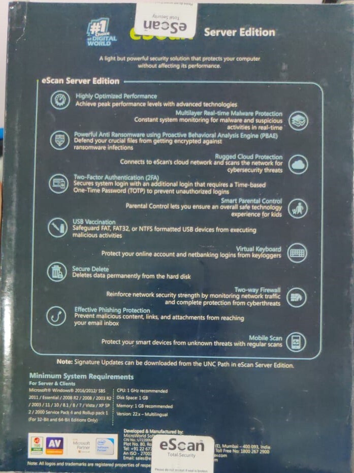 Escan Server Edition For Computers, Laptops