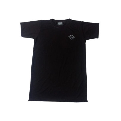 Mens Black Color Round Neck T Shirt - Fabric Type: Cotton