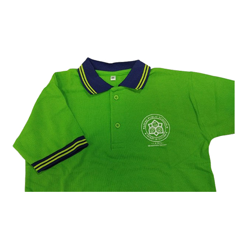 Green Color School T Shirt