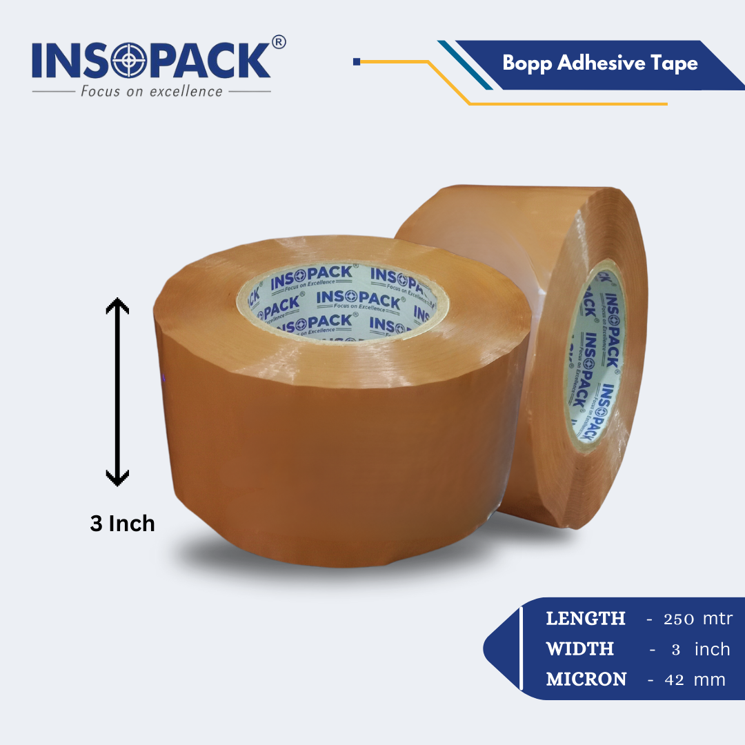 Brown Bopp Tape - Bopp Film, 2 Inch Width, Transparent Color | High Tensile Strength, Ideal For Packaging And Sealing Boxes And Containers