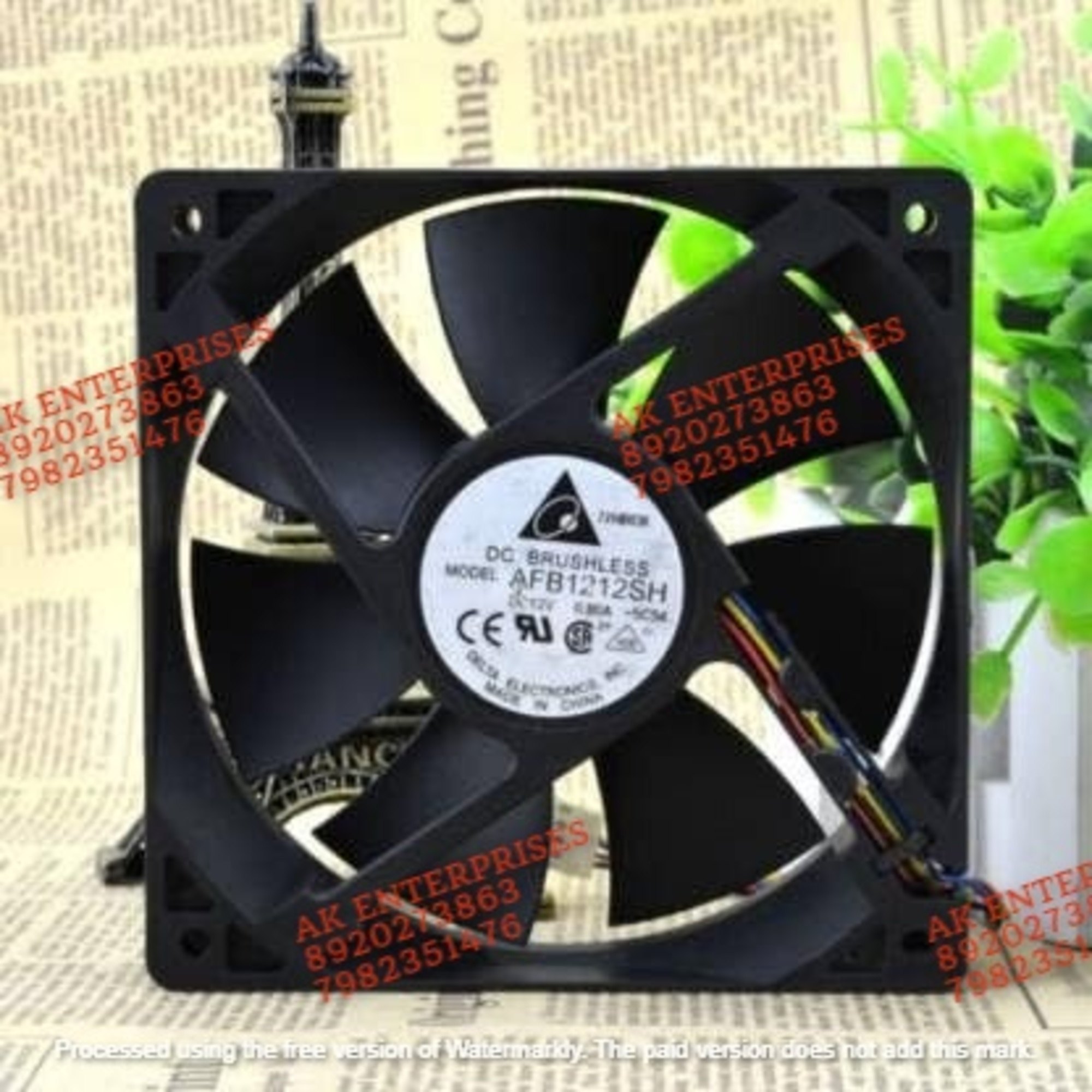  Delta AFB1212SH Axial Fan 12V-0.80A DC Brushless Air Cooling Fan 3400 RPM 120 * 120 * 25mm 2-Wire