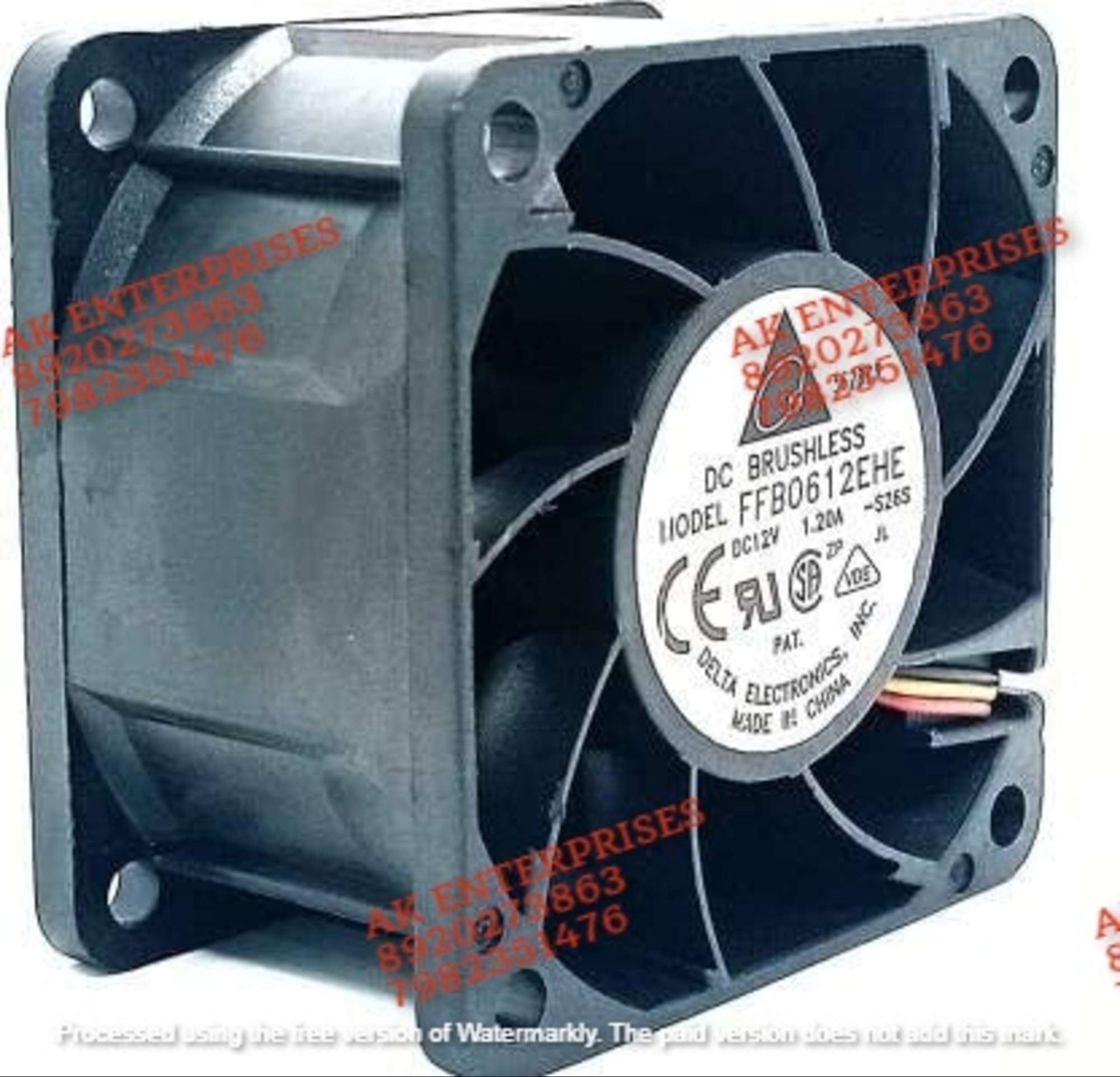 Delta FFB0612EHE Axial Fan 12V-1.20A DC Brushless Air Cooling Fan 6900 RPM 60 * 60 * 38mm 3Wire