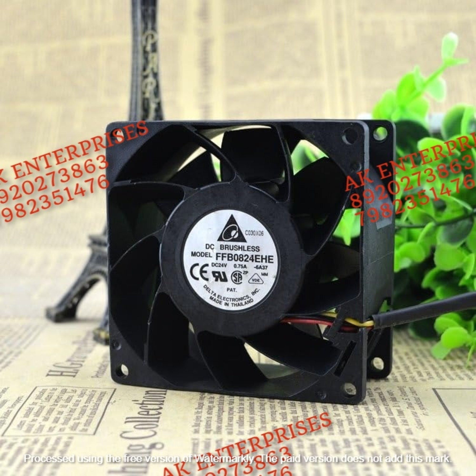  Delta FFB0824EHE DC Brushless Fan 24V-0.75A Cooling Fan,80 x 80 x 38 mm Wire (3Wire)