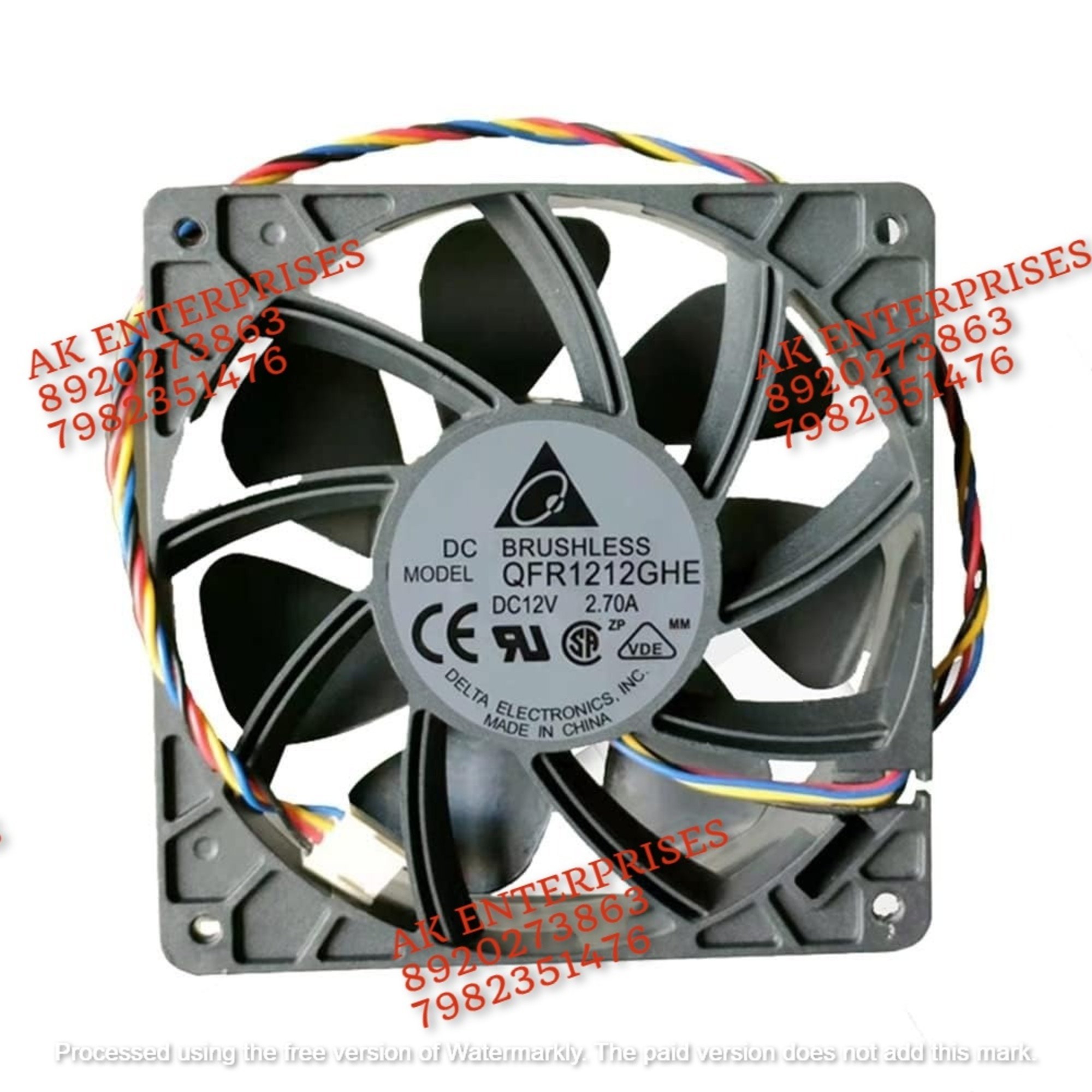 Delta QFR1212GHE Axial Fan 12V-2.70A DC Brushless Air Cooling Fan, 6000 RPM 120 * 120 * 38mm 4-Wire