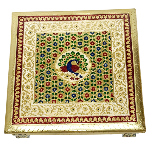 Brass Meena Chowki - Color: As Per Availability