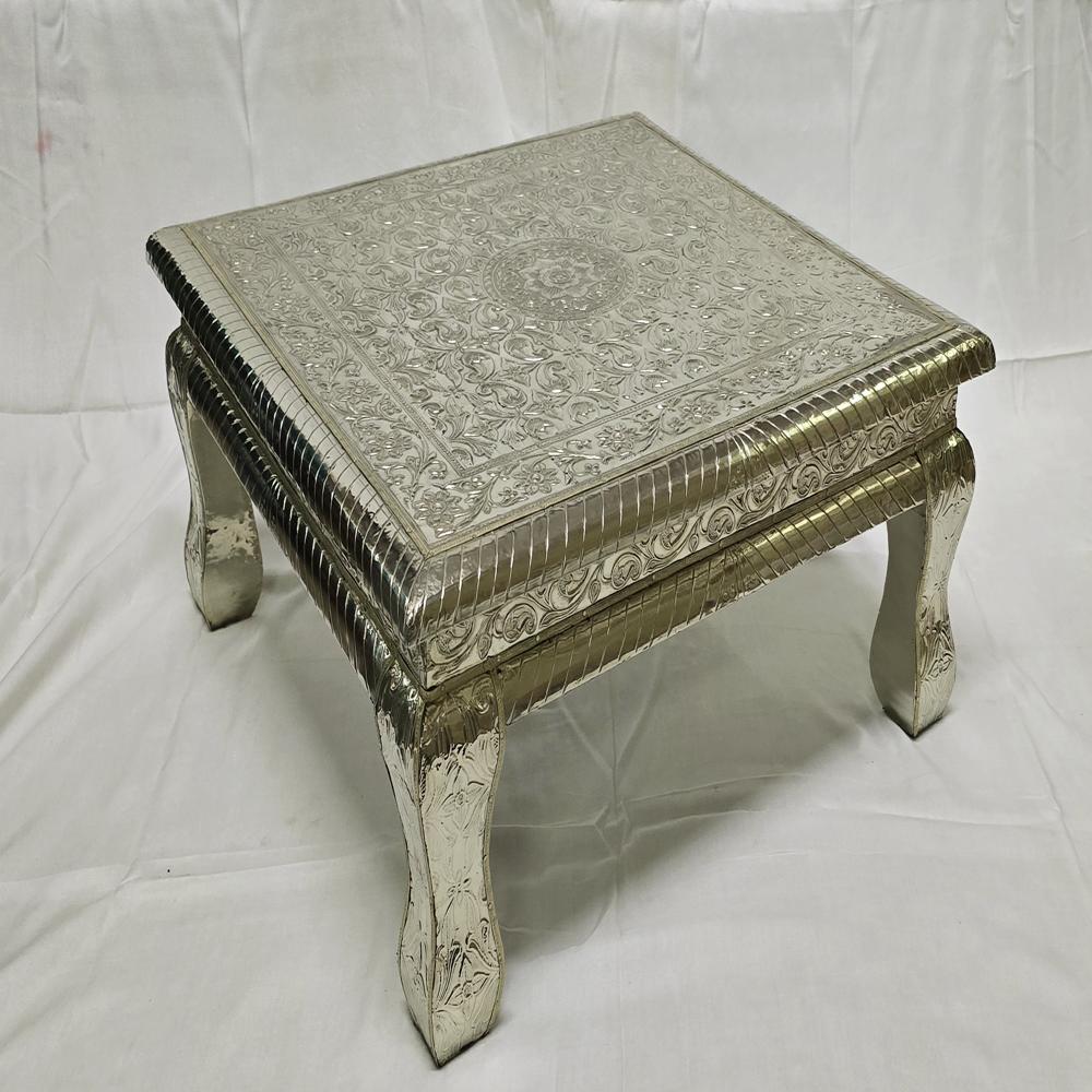 White Metal Chowki - Color: As Per Availability