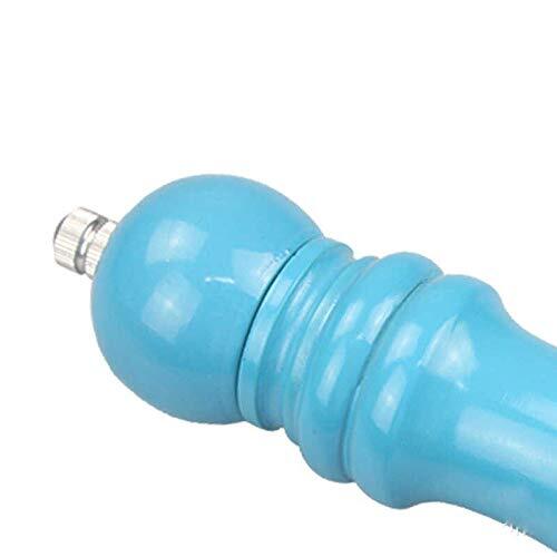 Cherrybox Wooden Salt And Pepper Grinder - 6 Inch, Blue Pvc With Steel Blades For Mixer Mill Shaker And Spice Storage