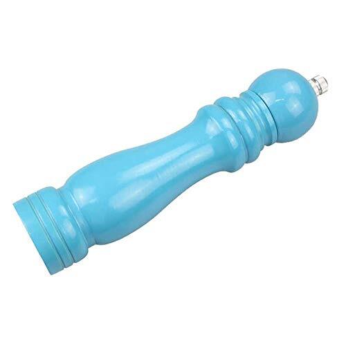 Cherrybox Wooden Salt And Pepper Grinder - 6 Inch, Blue Pvc With Steel Blades For Mixer Mill Shaker And Spice Storage
