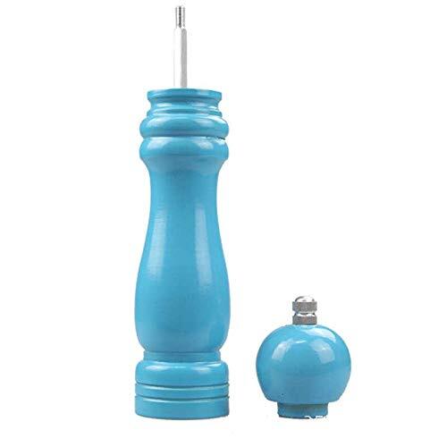 Cherrybox Wooden Salt And Pepper Grinder - 6 Inch, Blue Pvc With Steel Blades For Mixer Mill Shaker And Spice Storage
