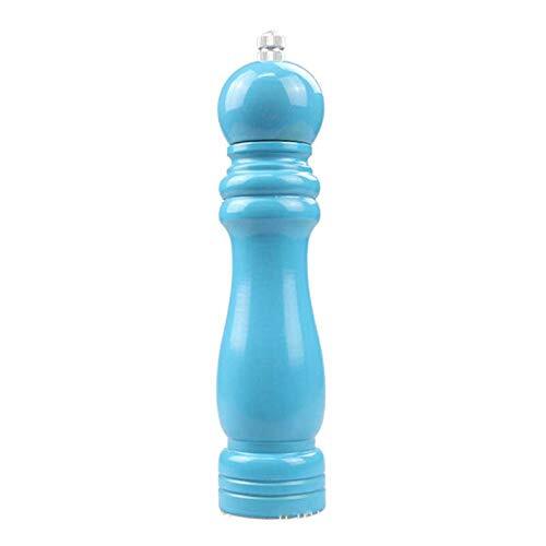 Cherrybox Wooden Salt And Pepper Grinder - 6 Inch, Blue Pvc With Steel Blades For Mixer Mill Shaker And Spice Storage