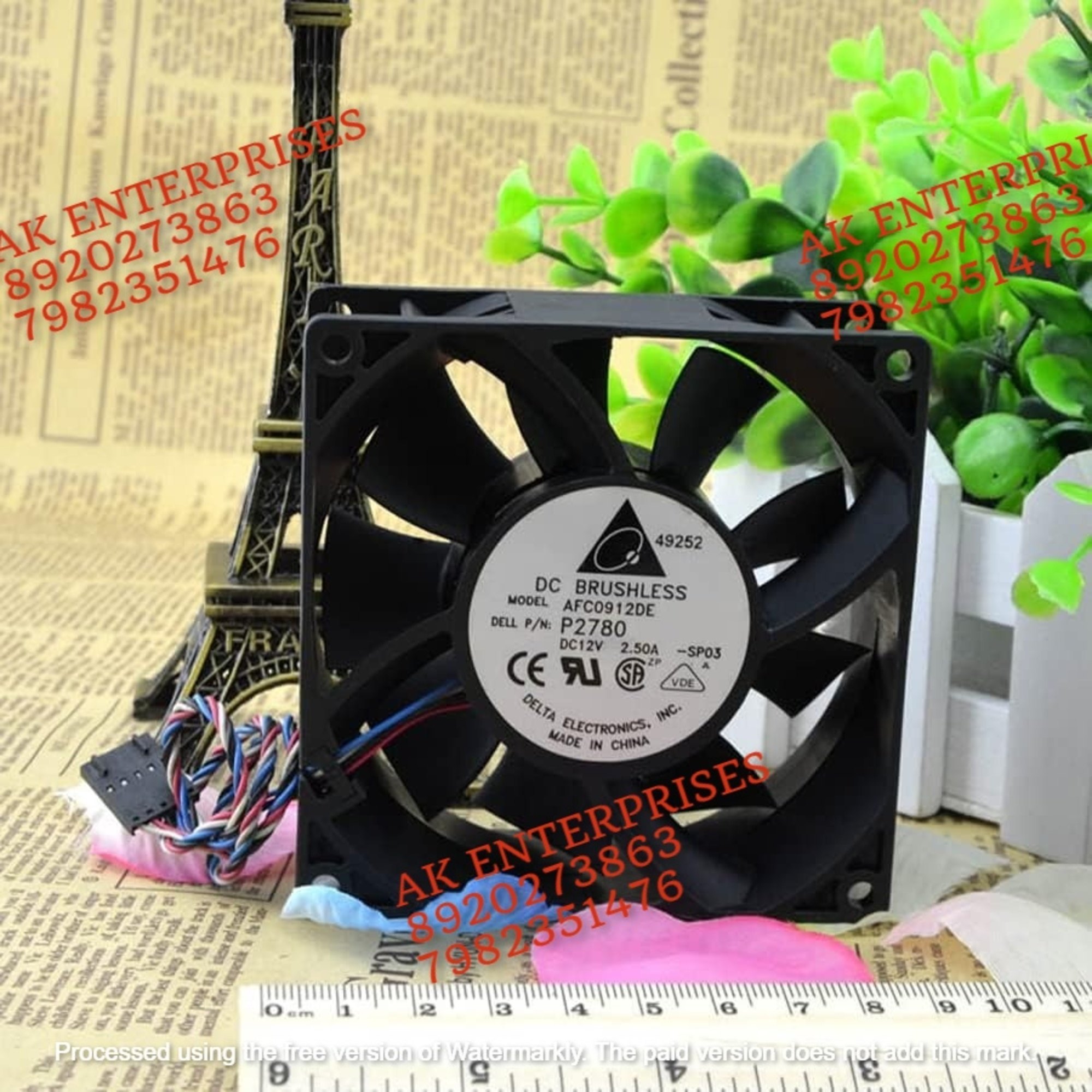 Delta AFC0912DE Axial Fan 12V-1.43A DC Brushless Air Cooling Fan 6000 RPM 92 * 92 * 38mm 3-Wire