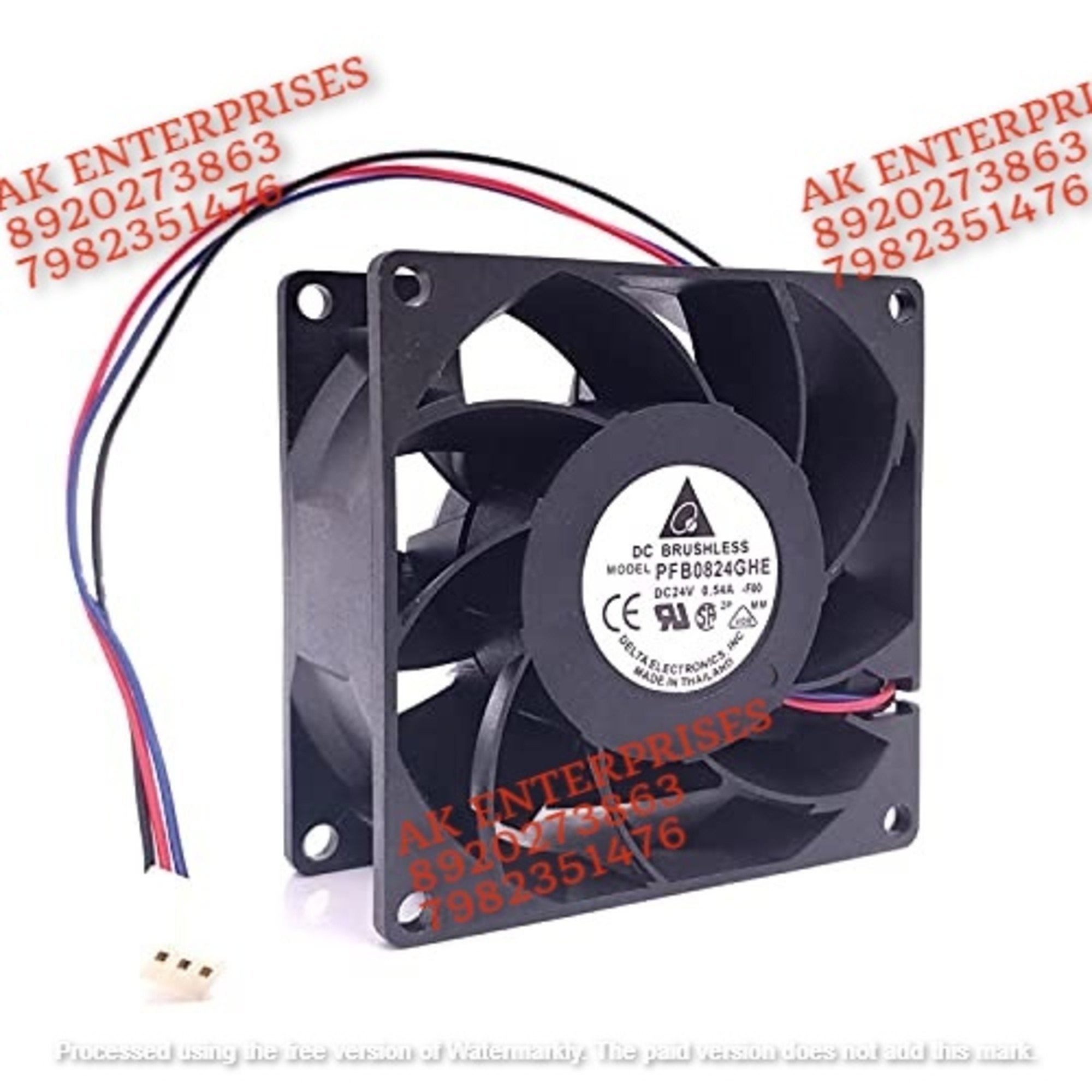 Delta PFB0824GHE Axial Fan 24V-0.54A DC Brushless Air Cooling Fan 6100 RPM 80 * 80 * 38mm 4-Wire