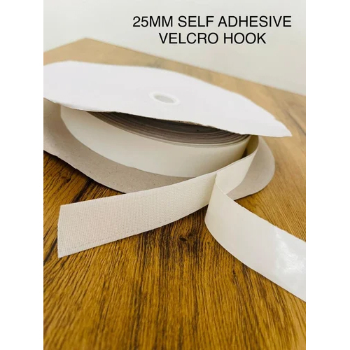 25 mm White Hook Adhesive Velcro Roll