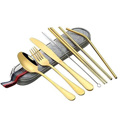 KAPO Spoon & Fork Set - Stainless Steel Standard Size Multi Color | Oval Shape Polised Finish Includes Carry Case for Kids with Cute Character