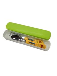 KAPO Spoon & Fork Set - Stainless Steel with Carry Case for Kids with Cute Character