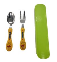 KAPO Spoon & Fork Set - Stainless Steel with Carry Case for Kids with Cute Character