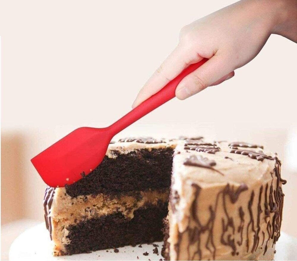 Cherrybox On The House Silicone Spatula Set - Red Color, Standard Size | 3-piece Heat-resistant Non-stick Baking & Mixing Utensils