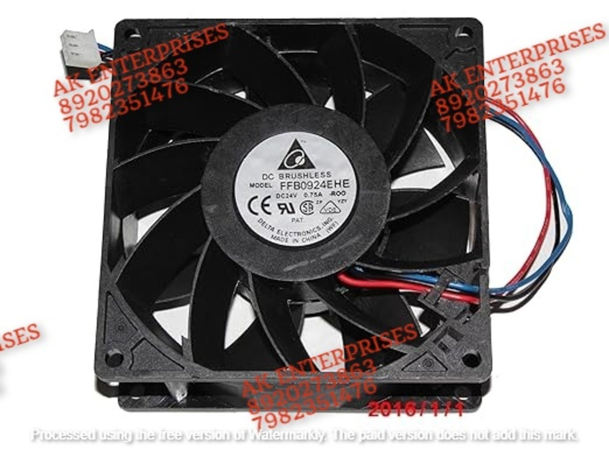  Delta FFB0924EHE Axial Fan 24V-0.75A DC Brushless Air Cooling Fan 4800 RPM 92 * 92 * 38mm 2-Wire