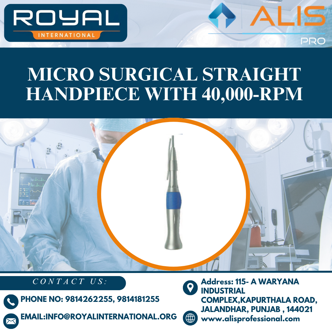 Micro Surgical Straight Handpiece With 40,000-Rpm - Diameter: Not Available