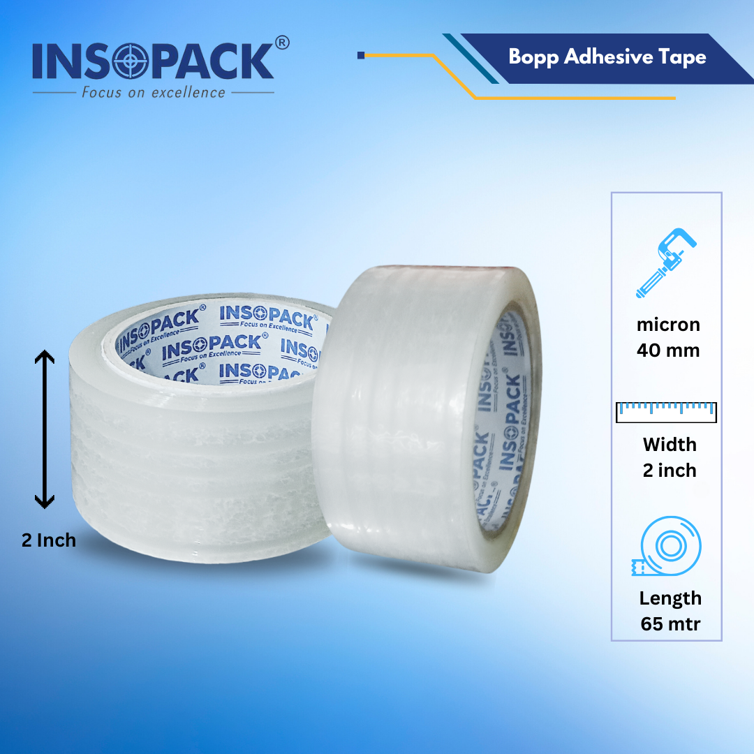 Transparent Cello Tape - Bopp Material, 50 Meters Length, 2 Inches Width | Strong Adhesive, Single-sided, Ideal For Crafting And Packaging