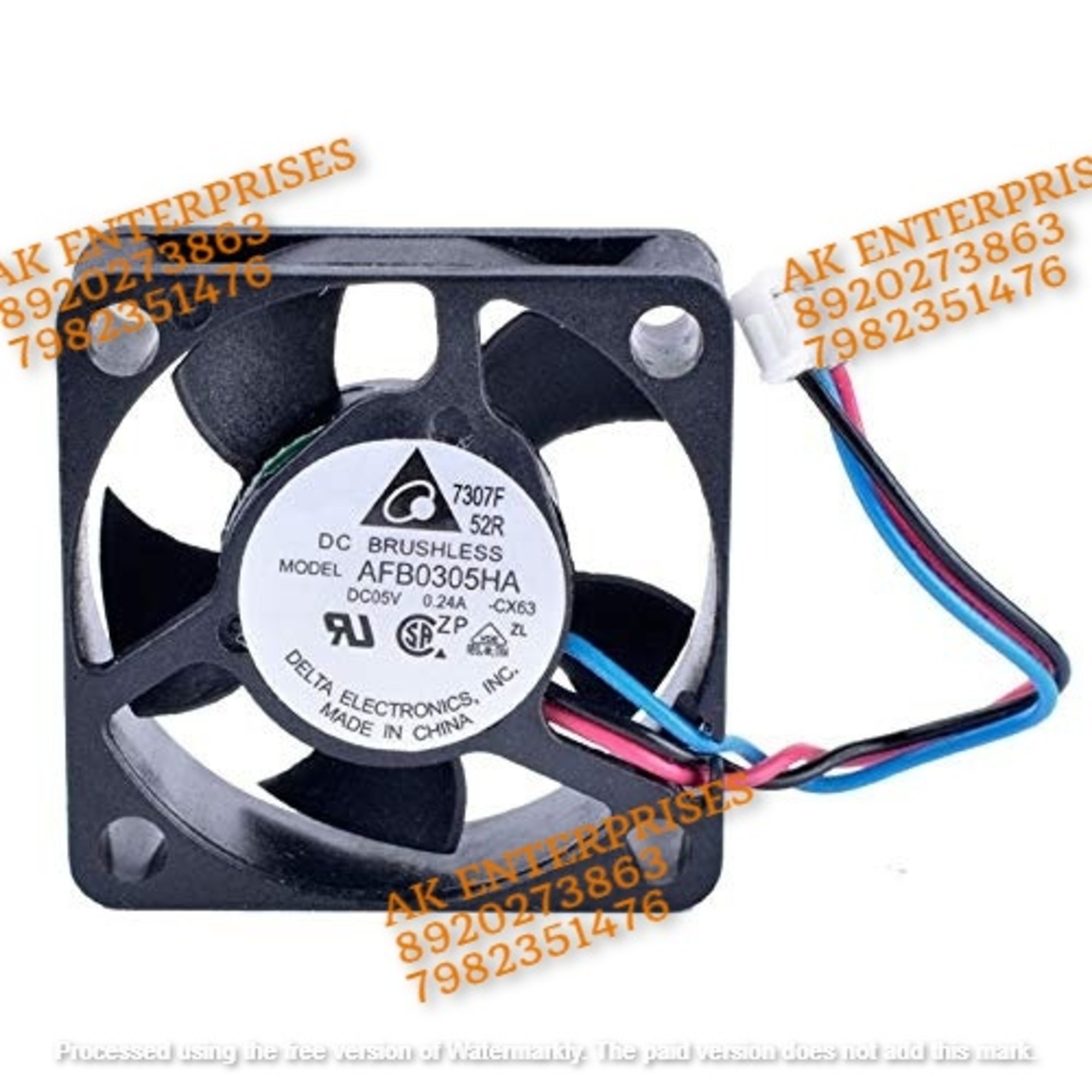 Delta AFB0305HA Axial Fan 5V-0.24A DC Brushless Air Cooling Fan 9000 RPM 30 * 30 * 10mm 3-Wire