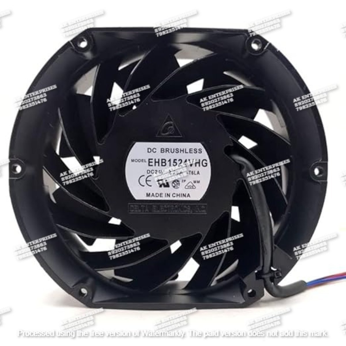 Delta Ehb1524vhg Axial Fan 24v-2.25a Dc Brushless Air Cooling Fan 4000 Rpm 172 * 150 * 51mm 2-wire (Metal)