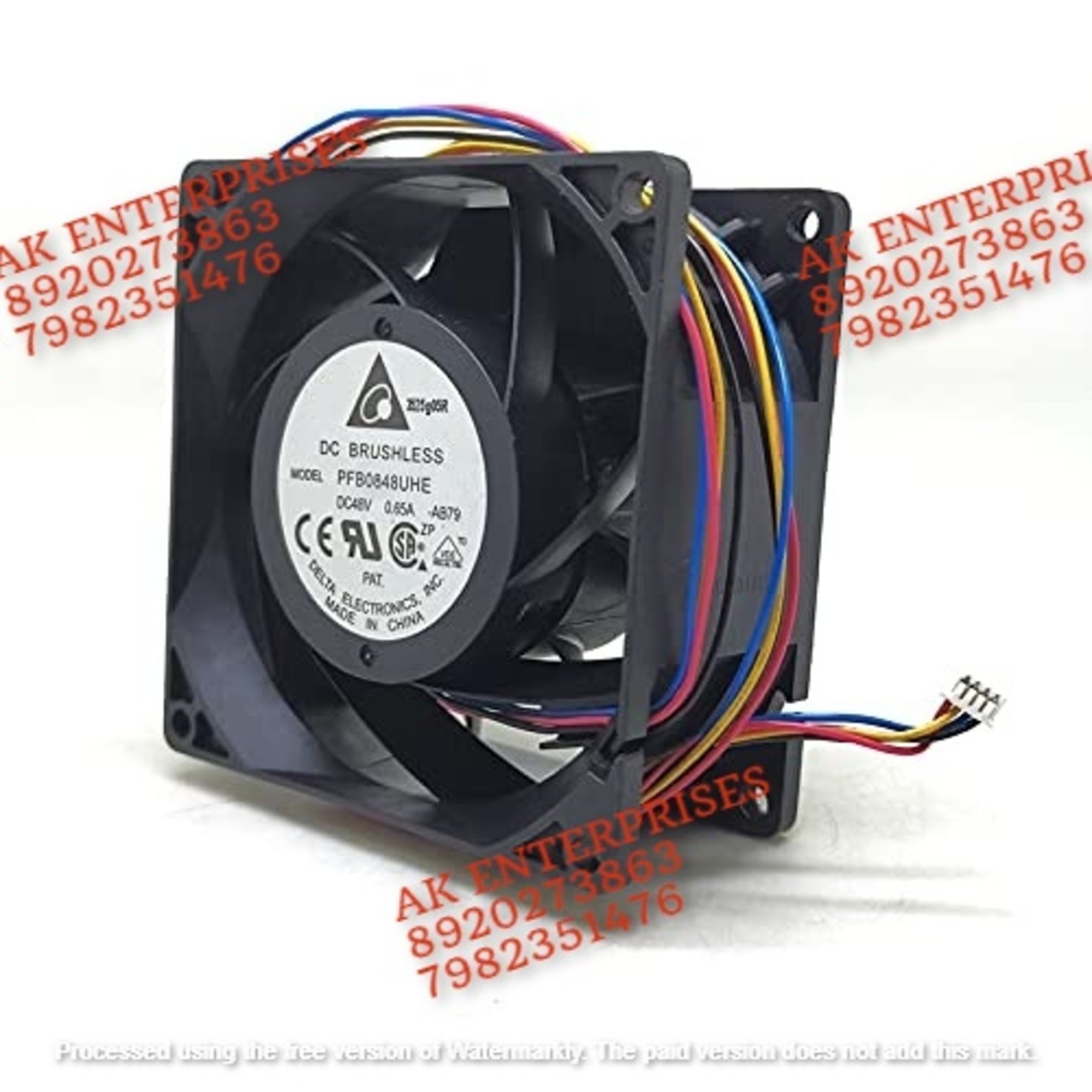 Delta PFB0848UHE Axial Fan 48V-0.65A DC Brushless Air Cooling Fan 7500 RPM 80 * 80 * 38mm 2-Wire