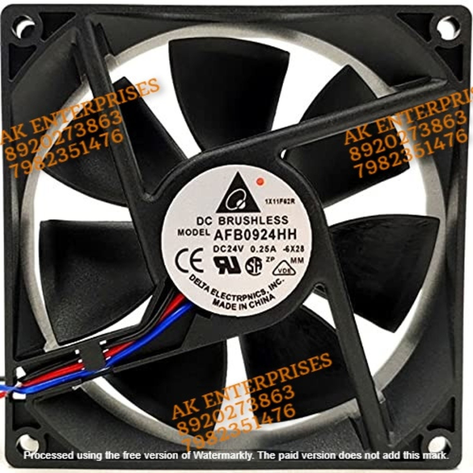 Delta AFB0924HH Axial Fan 24V-0.25A DC Brushless Air Cooling Fan 3200 RPM 92 * 92 * 25mm 3-Wire