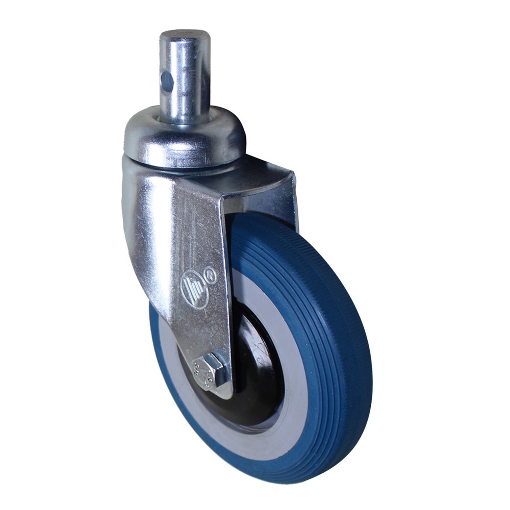 5 Inch Rubber Caster - Color: Black/blue