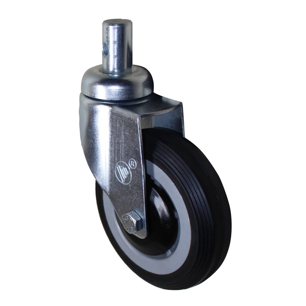 5 Inch Rubber Caster - Color: Black/blue