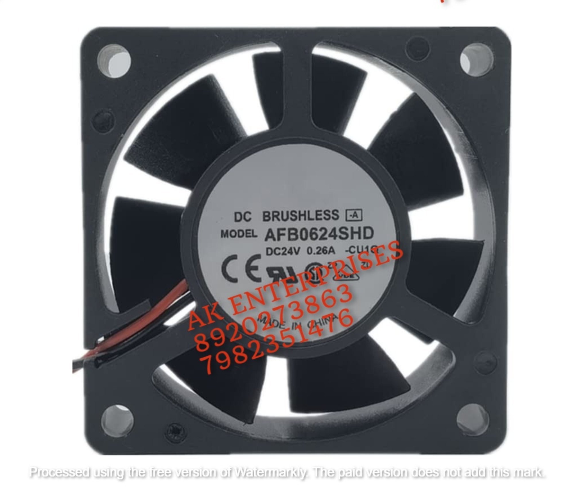 Delta AFB0624SHD Axial Fan 24V-0.26A DC Brushless Air Cooling Fan 6000 RPM 60 * 60 * 20mm 3-Wire