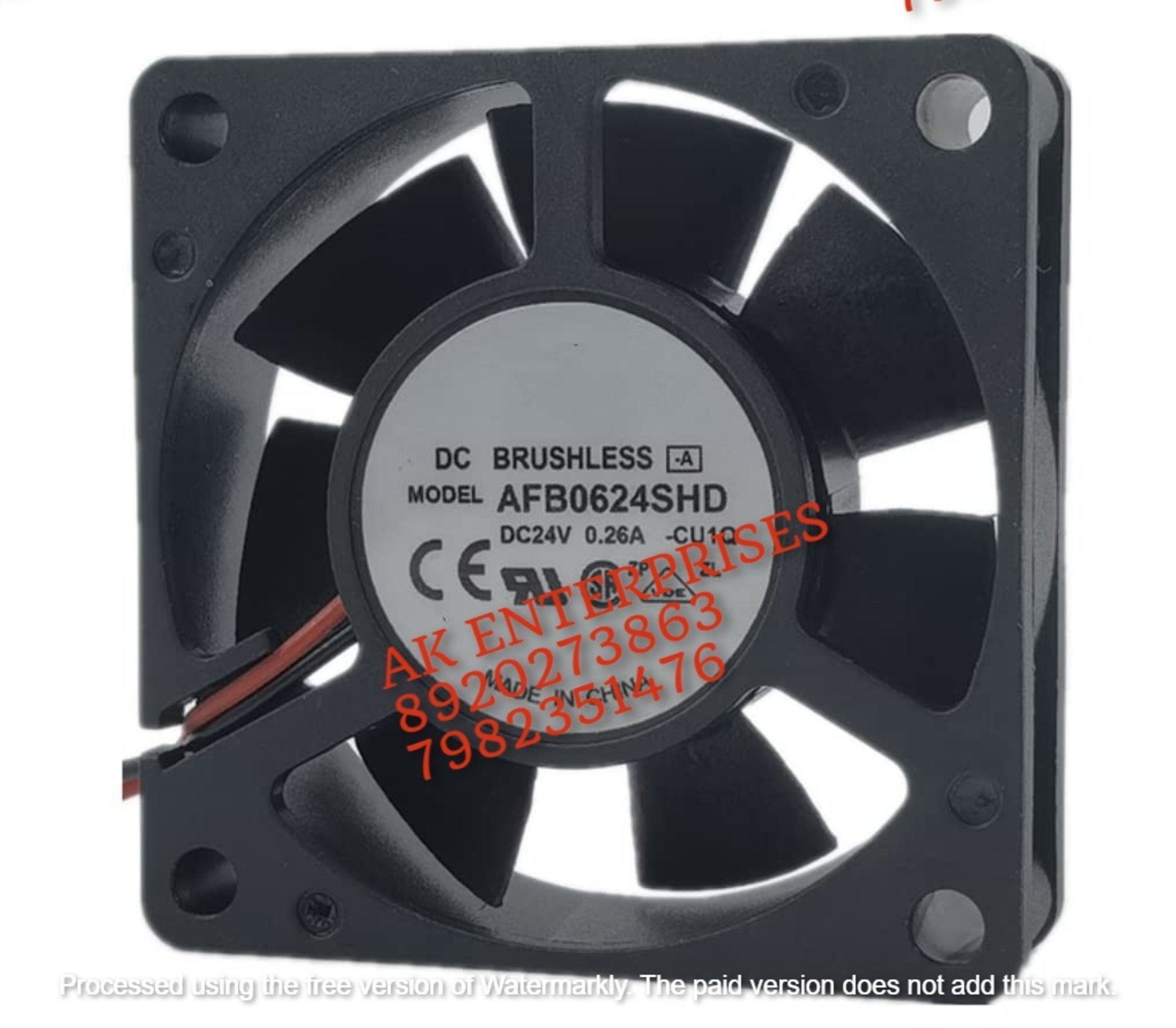 Delta AFB0624SHD Axial Fan 24V-0.26A DC Brushless Air Cooling Fan 6000 RPM 60 * 60 * 20mm 3-Wire