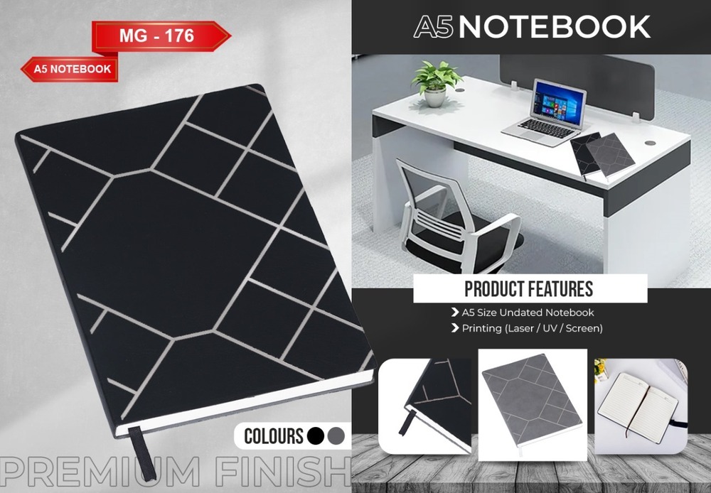 Notebook Diary - A5 Size, 80 Sheets | Durable, Hygienic, Customizable Design With Printing & Emboss Options
