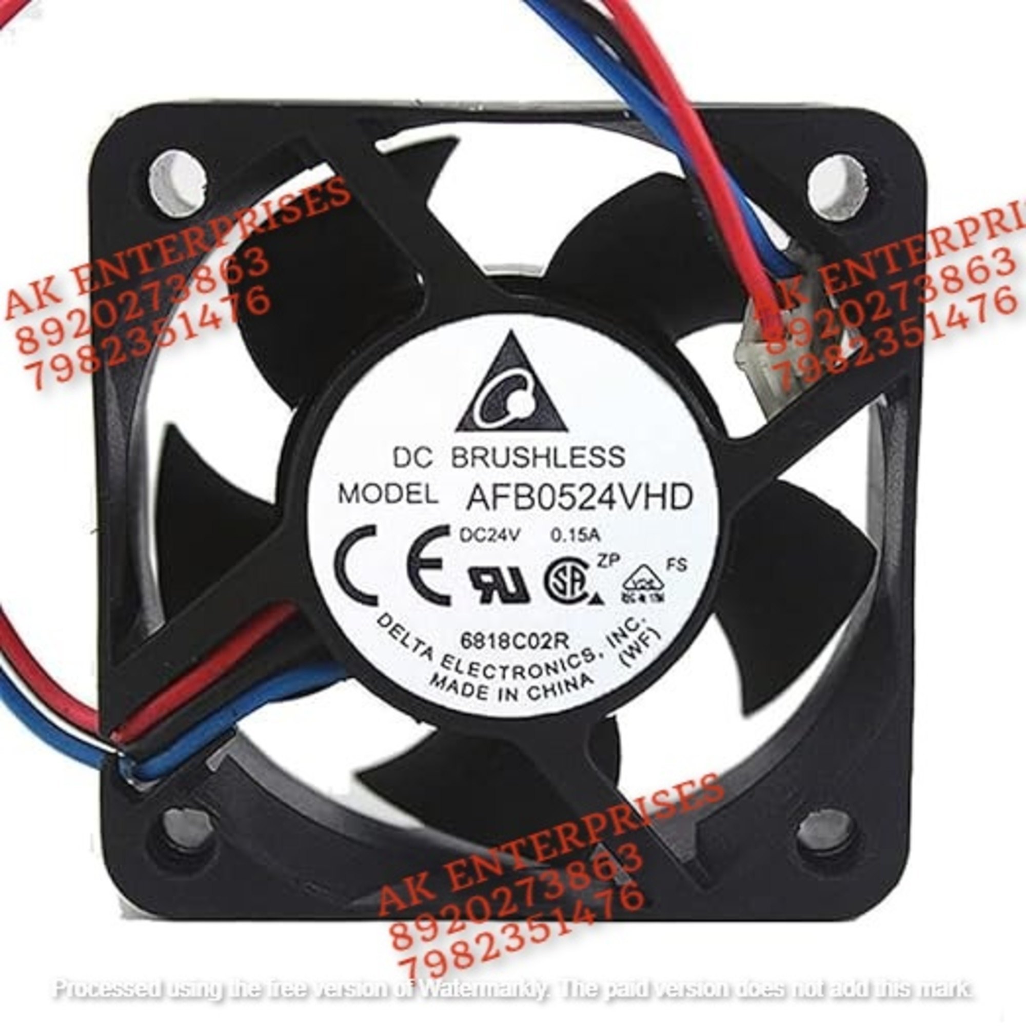  Delta AFB0524VHD Axial Fan 24V-0.15A DC Brushless Air Cooling Fan 7000 RPM 50 * 50 * 20mm