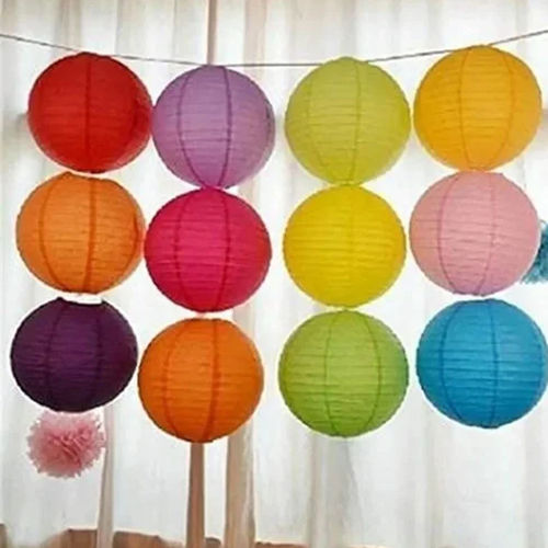 Led Rice Paper Hanging Lantern For Decoration - Color: Multicolor