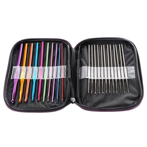 22 Pieces Multicolor Aluminum Crochet Knitting Needles Hook