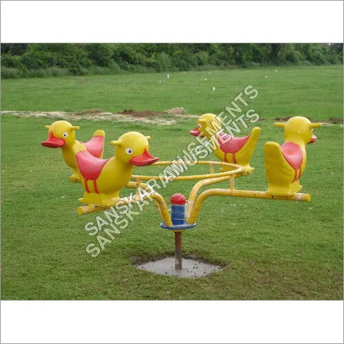 Merry Go Round - Iron Structure, Outdoor Use, Multicolor Design | Manual Operation For Ages 4-9, No Weather Resistance
