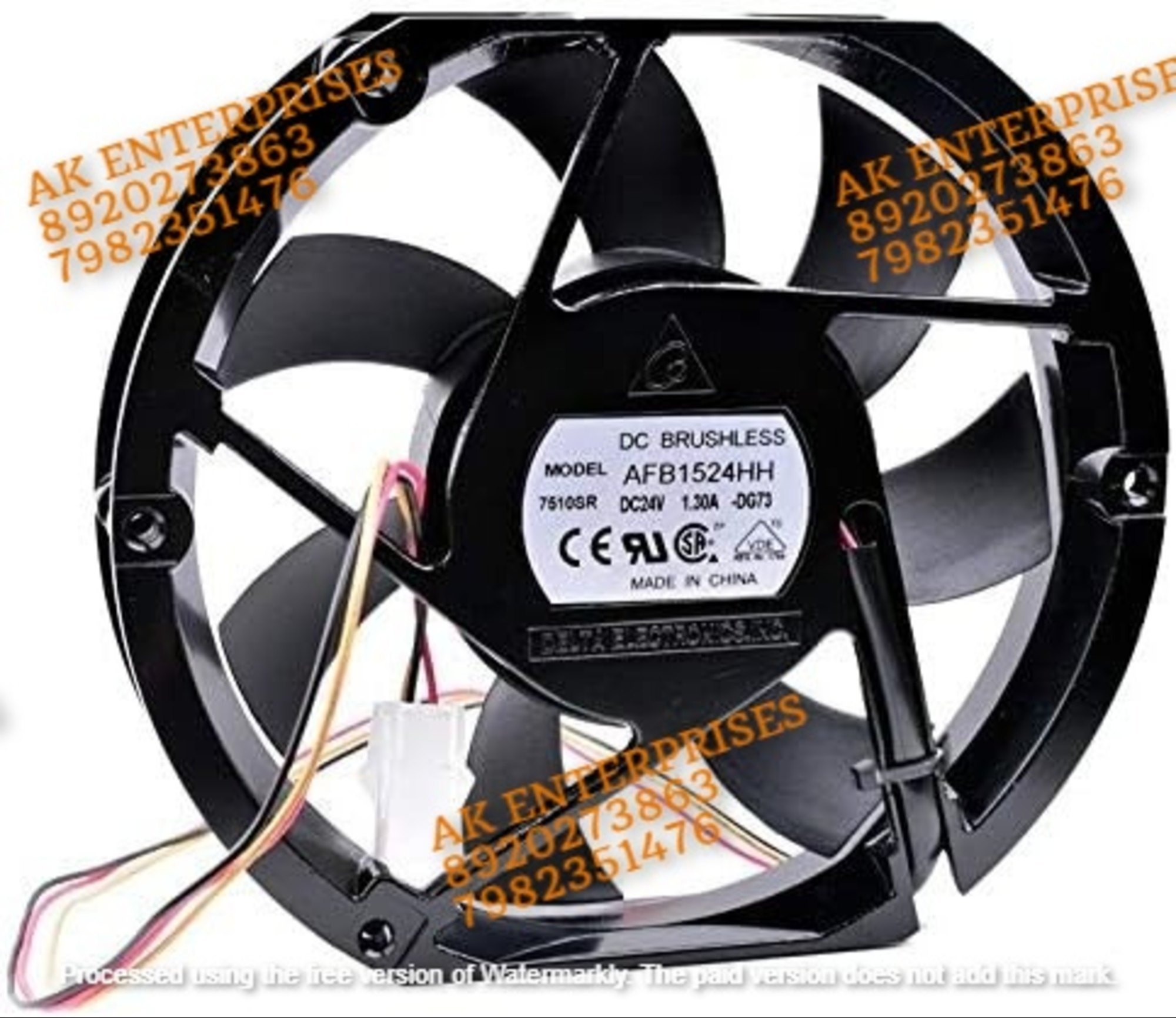 Delta AFB1524HH Axial fan 24V-1.30A DC Brushless Air Cooling Fan 3200 RPM 172 * 150 * 25mm 3-wire (Metal)