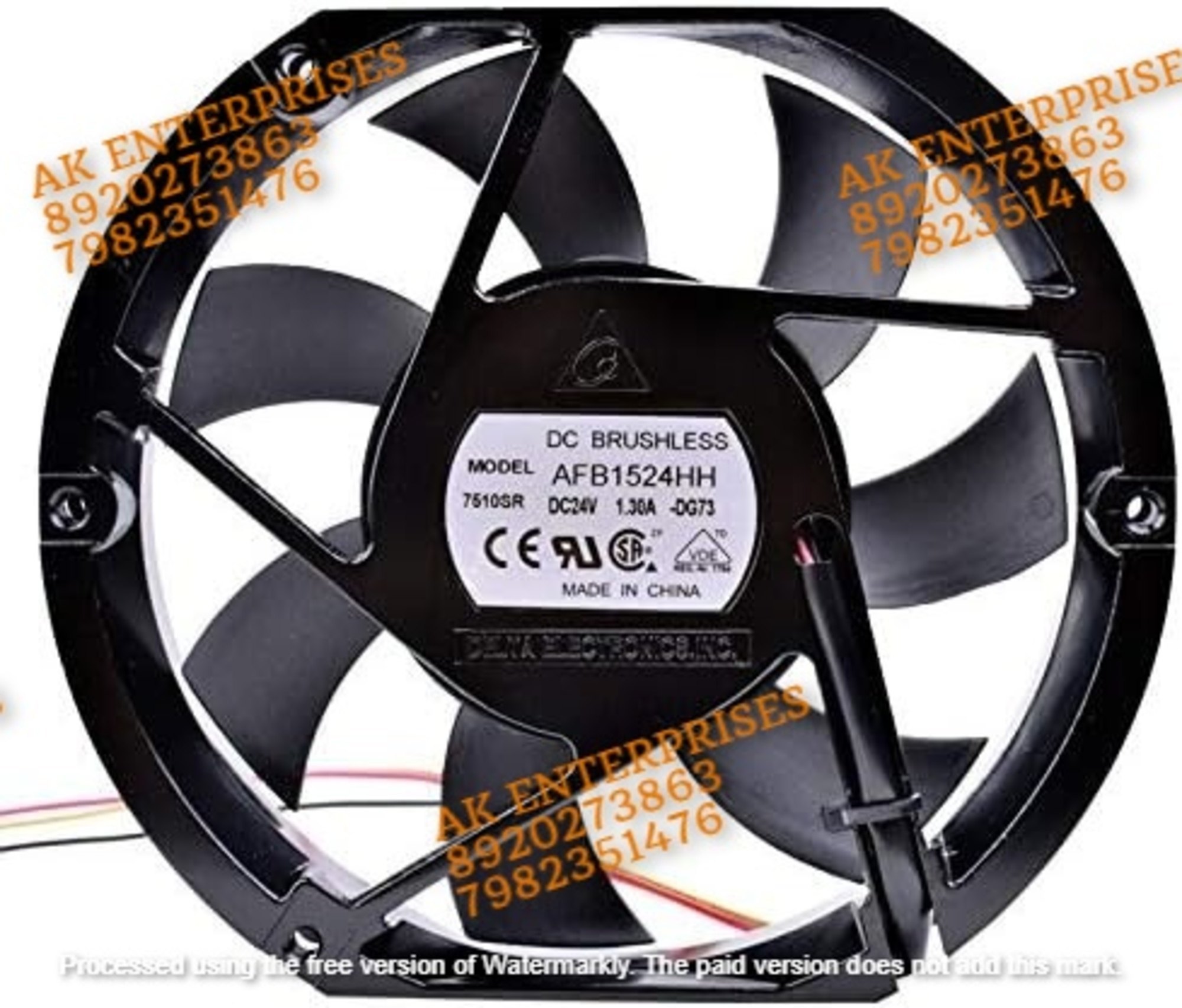 Delta AFB1524HH Axial fan 24V-1.30A DC Brushless Air Cooling Fan 3200 RPM 172 * 150 * 25mm 3-wire (Metal)