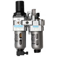 Janatics Frl Unit - Stainless Steel, 1/2" Port Size, Grey Color | 1.5 Kg Weight, 0-10bar Operating Pressure, Efficient Air Filtration