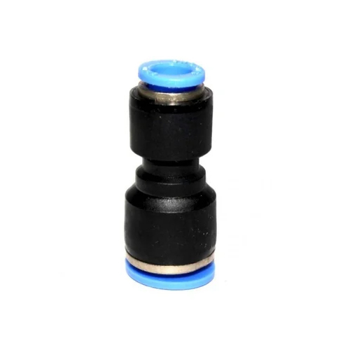 6mm Plastic Reducing Union - High-quality Plastic, 6mm Size, Matte Black Finish | Medium Pressure, Round Shape, Leak-free Connection