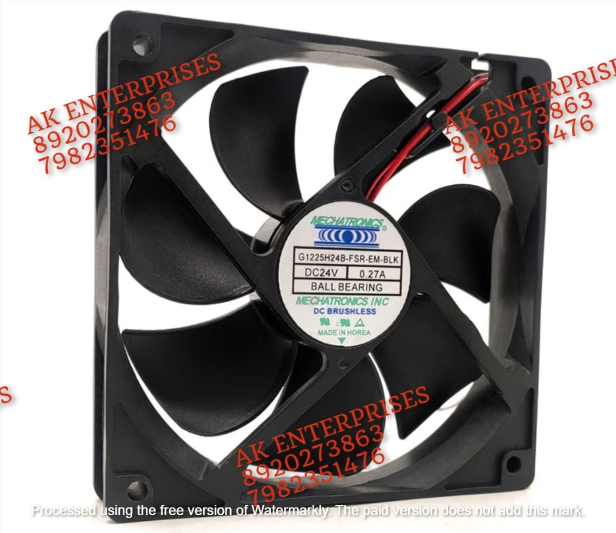 DELTA G1225H24B-FSR-EM-BLK Axial Fan 24V-0.27A DC Brushless Air Cooling Fan 2400 RPM 120 * 120 * 25mm 2-Wire