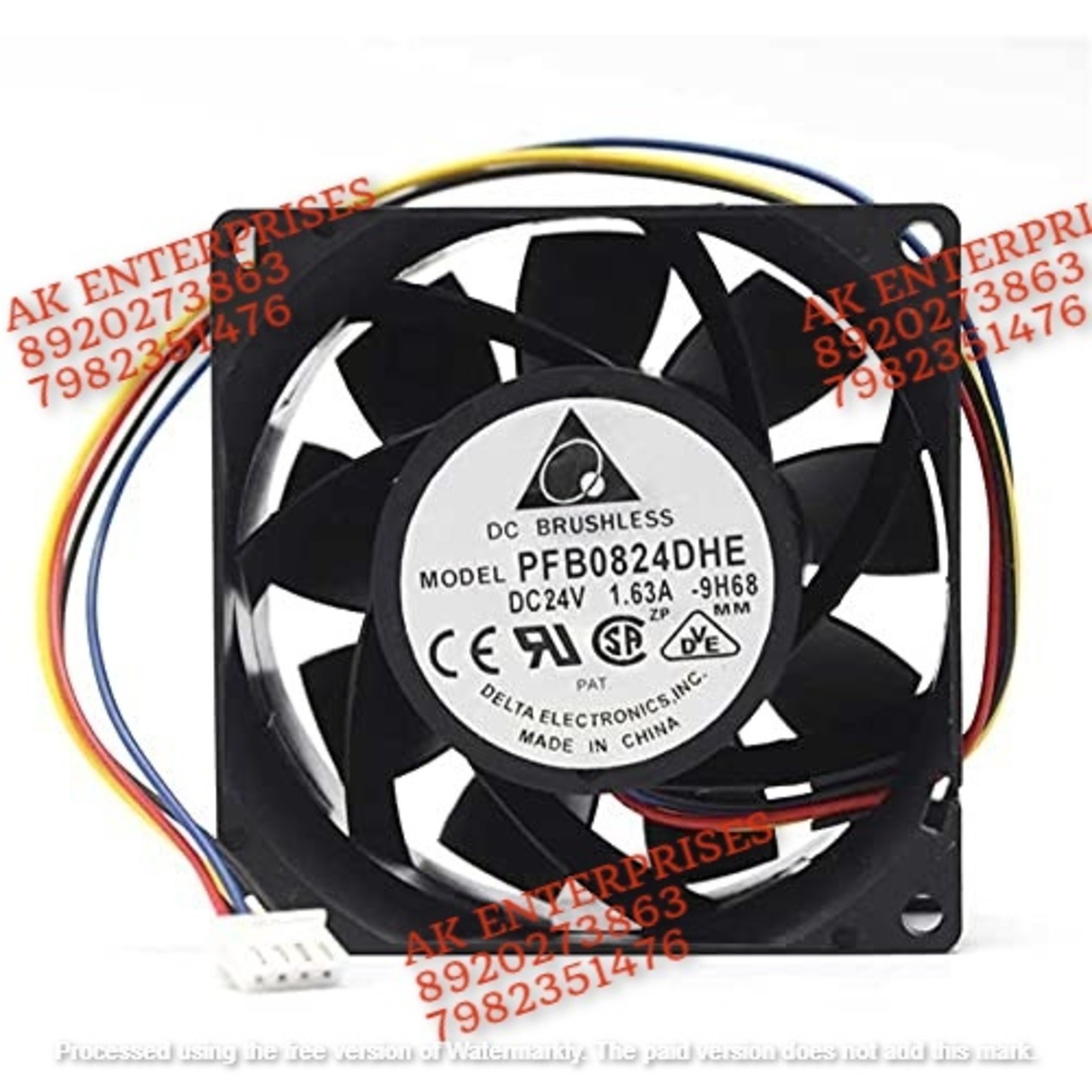 Delta PFB0824DHE Axial Fan 24V-1.35A DC Brushless Air Cooling Fan 9000 RPM 80 * 80 * 38 2-Wire