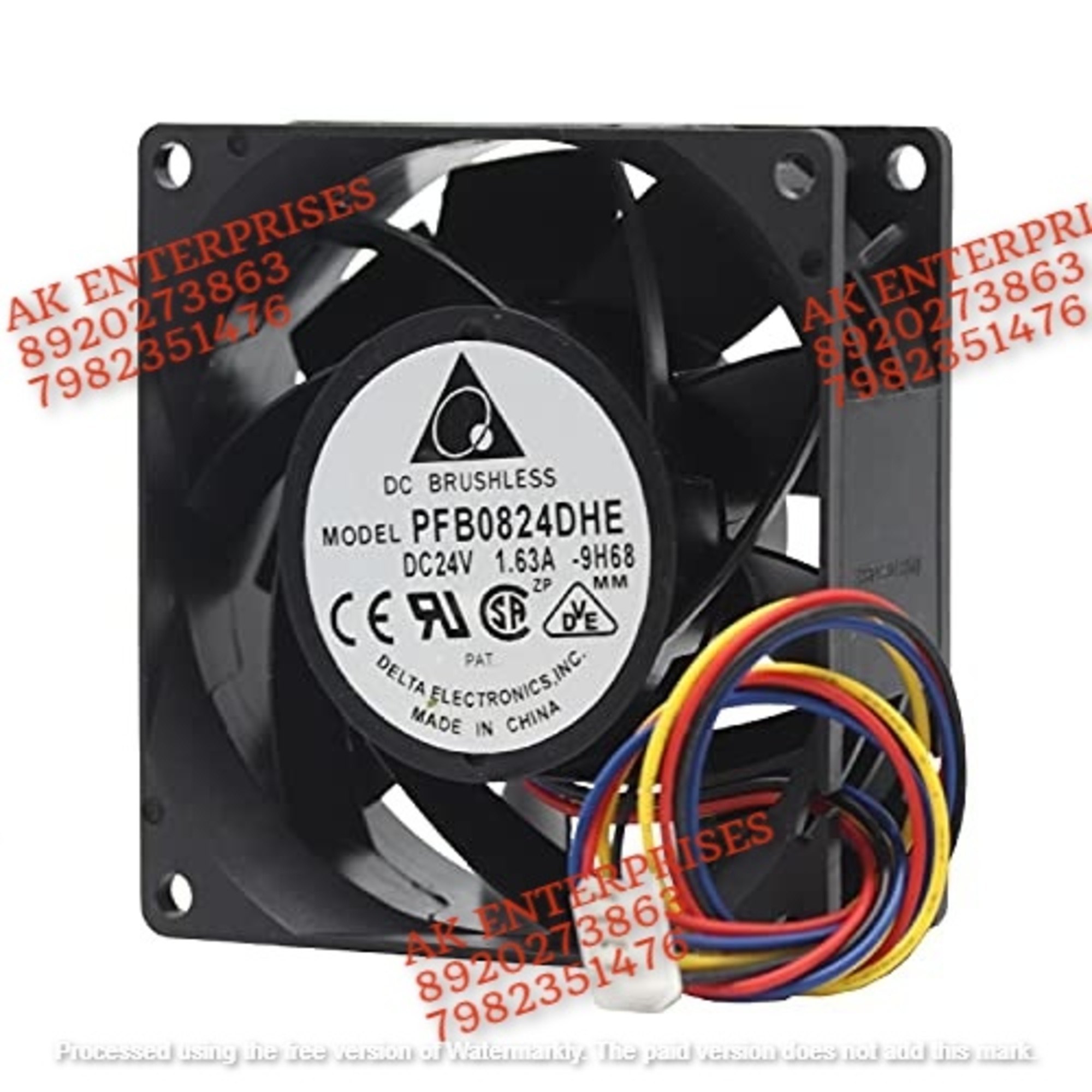 Delta PFB0824DHE Axial Fan 24V-1.35A DC Brushless Air Cooling Fan 9000 RPM 80 * 80 * 38 2-Wire